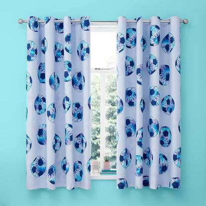 Catherine Lansfield Tie Dye Football Reversible Curtains Two Panels