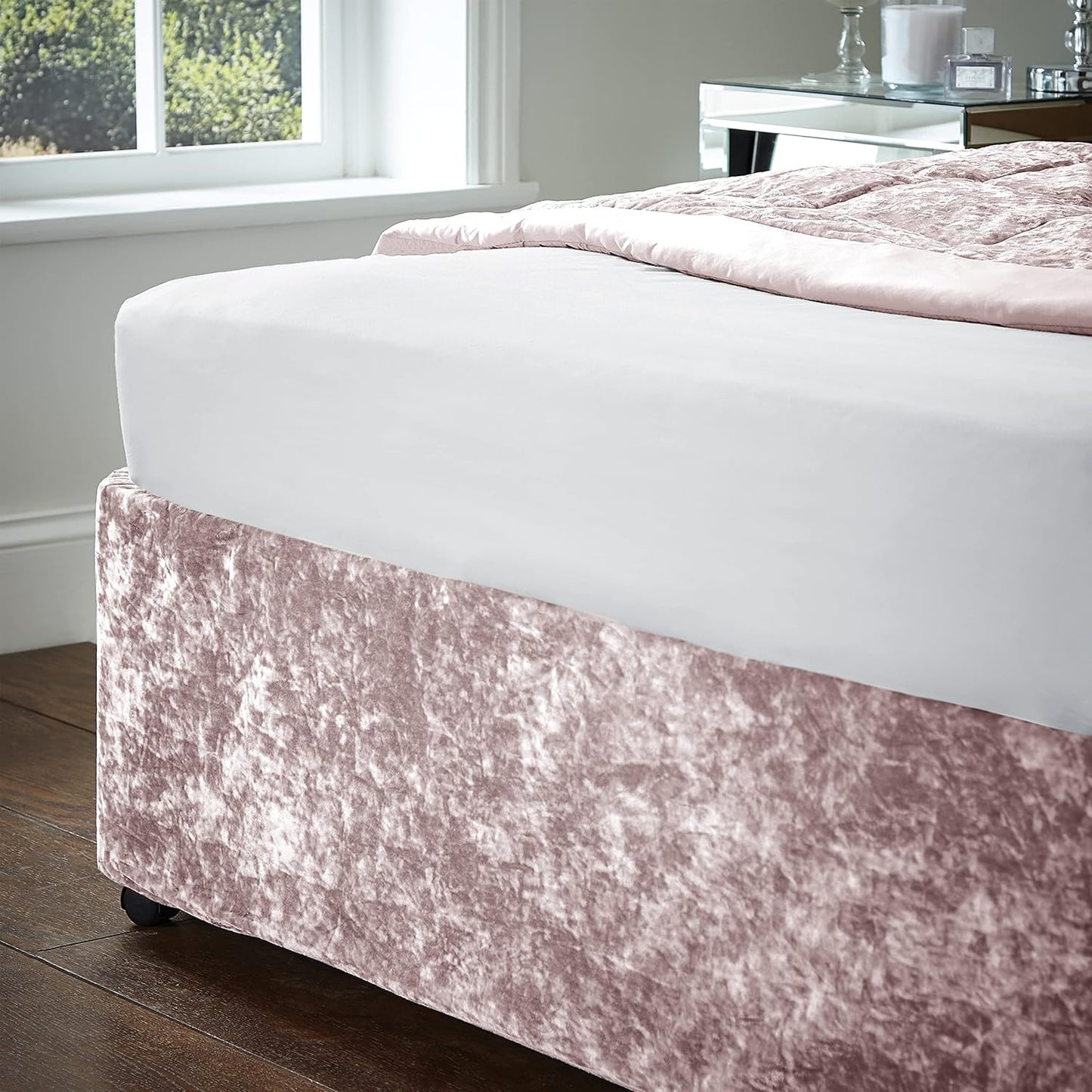 Catherine Lansfield Crushed Velvet  Elasticated Divan Base Wrap