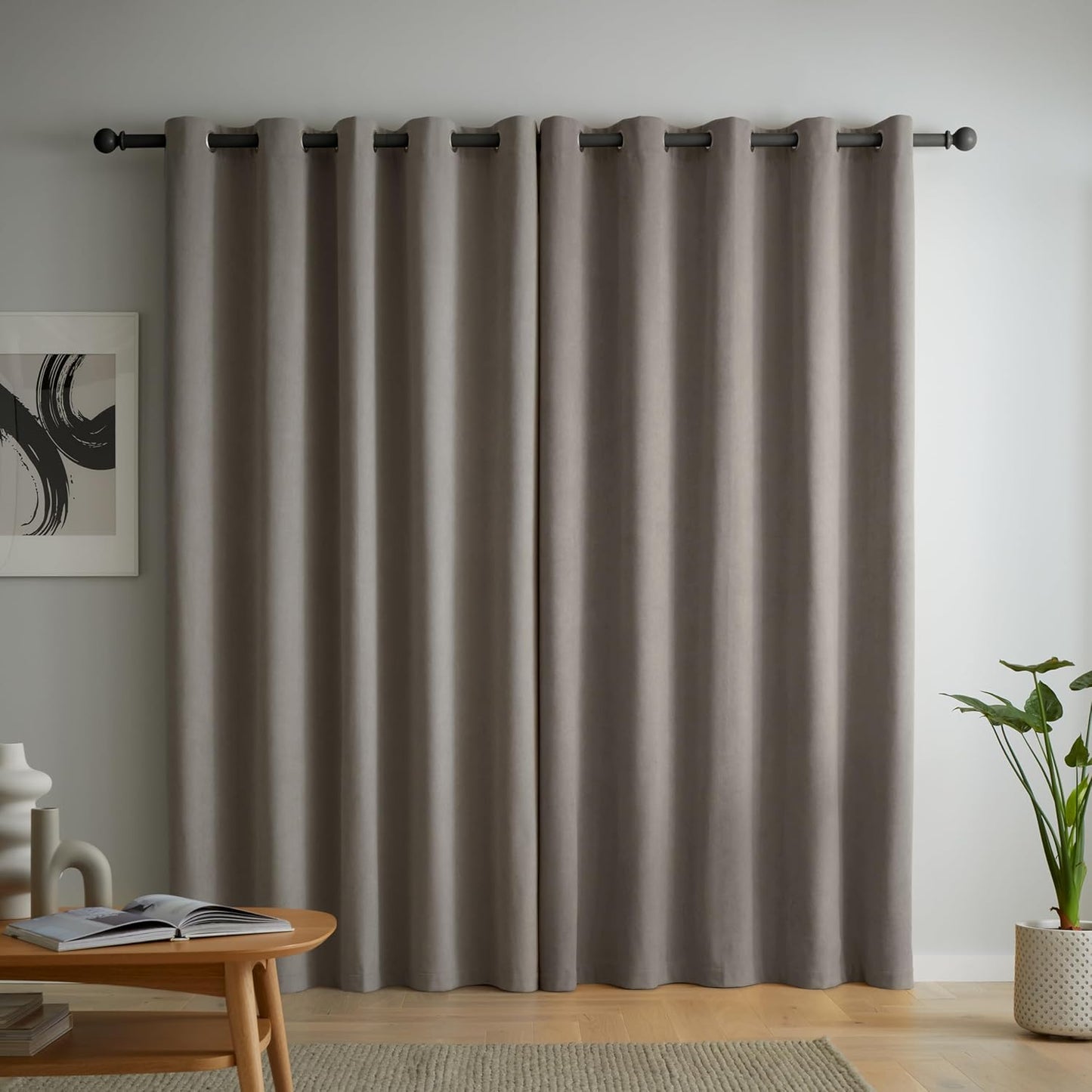 Catherine Lansfield Wilson Blackout Thermal Eyelet Curtains Two Panels