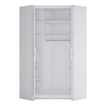 Novi 2 Door Corner Wardrobe in Alpine White