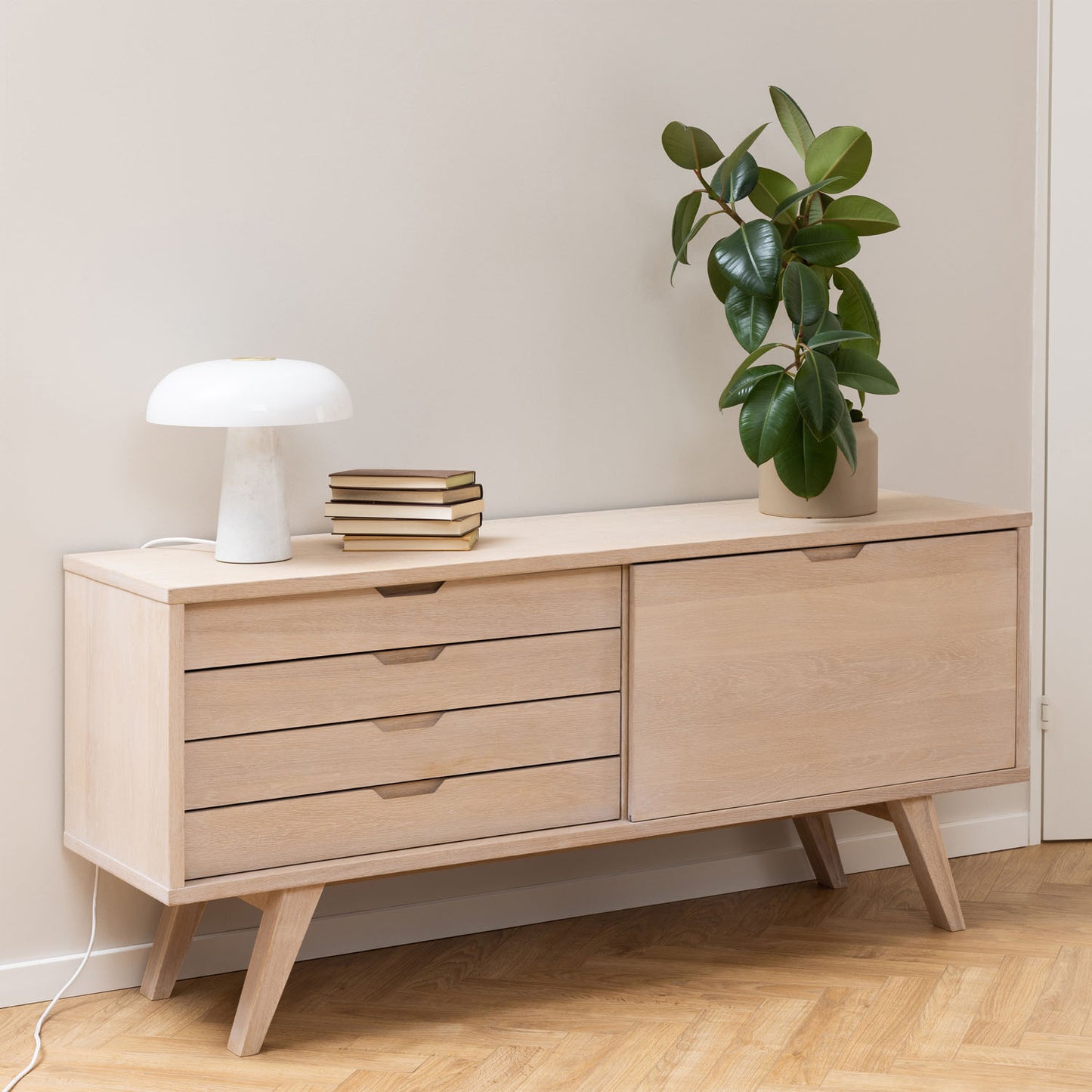 A-Line Sideboard with 4 Drawers and Sliding Door