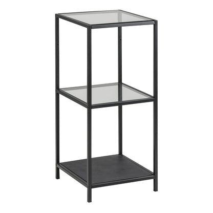 Seaford Narrow Black Metal Bookcase with 2 Shelves
