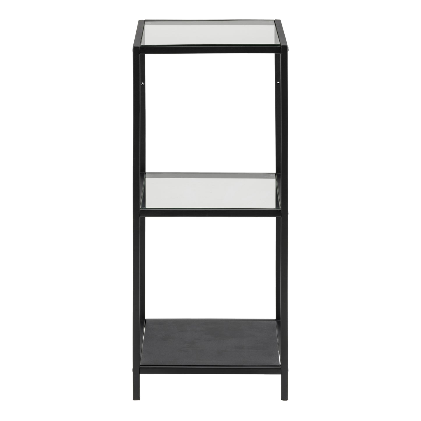 Seaford Narrow Black Metal Bookcase with 2 Shelves