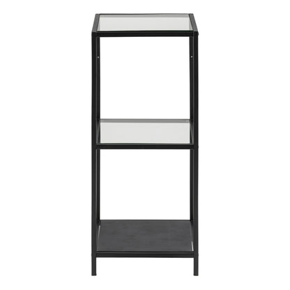 Seaford Narrow Black Metal Bookcase with 2 Shelves