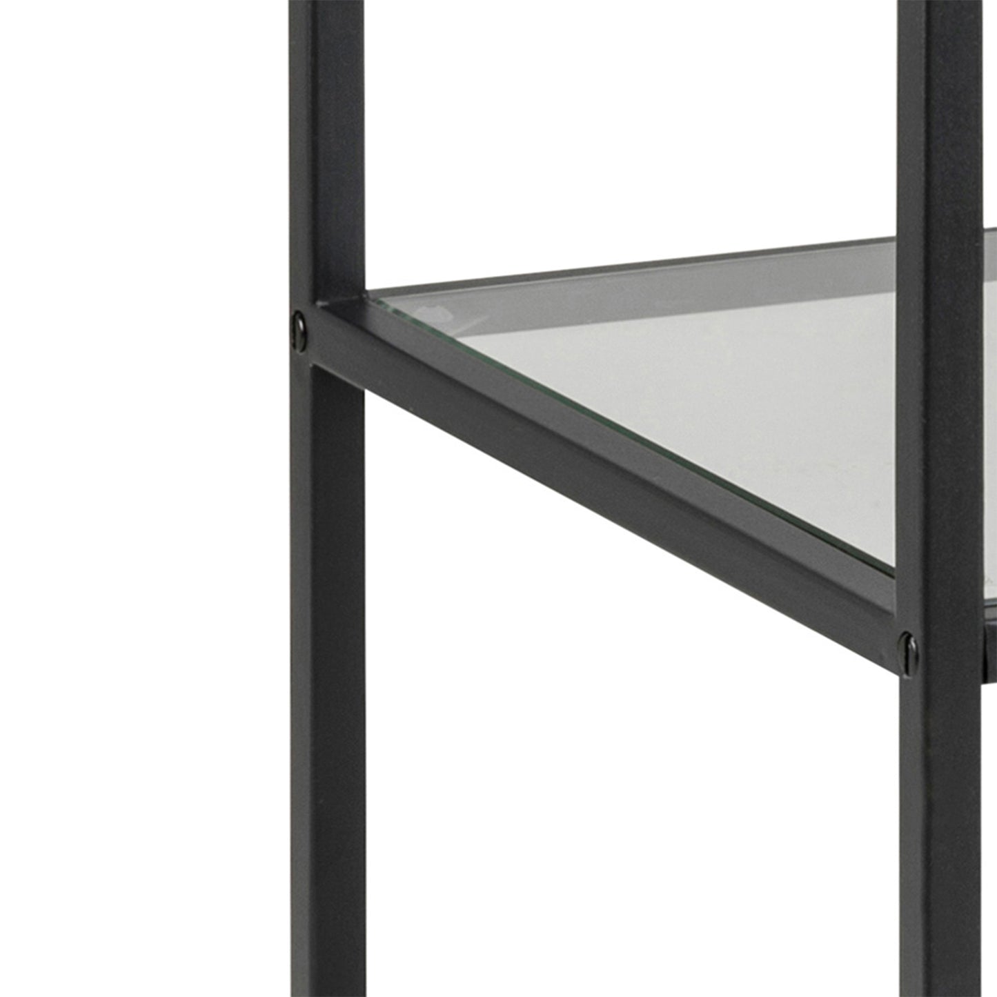 Seaford Narrow Black Metal Bookcase with 2 Shelves