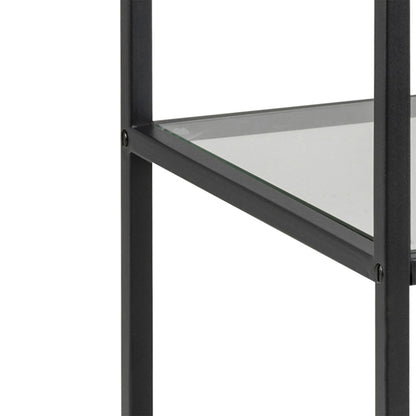 Seaford Narrow Black Metal Bookcase with 2 Shelves
