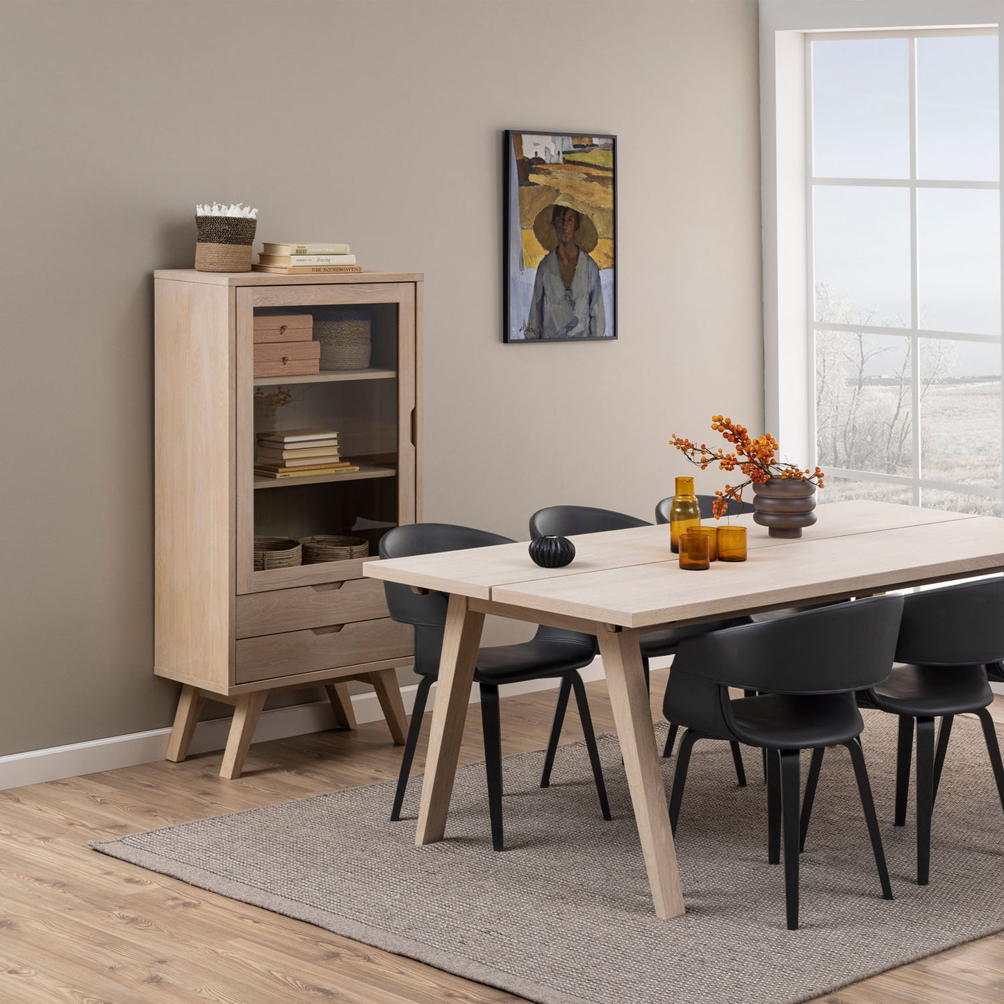 A-Line Display Cabinet with 2 Drawers and 2 Shelves