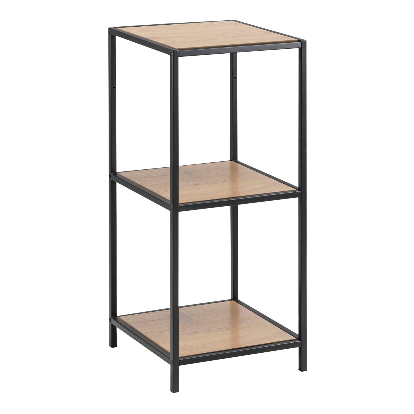 Seaford Narrow Black Metal Bookcase with 2 Shelves