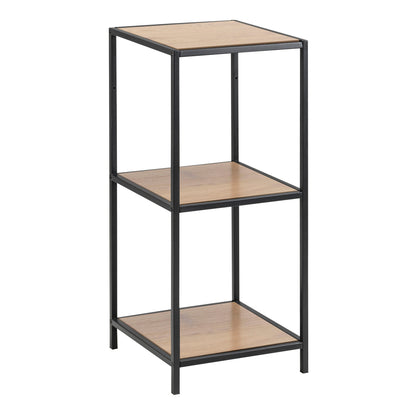 Seaford Narrow Black Metal Bookcase with 2 Shelves