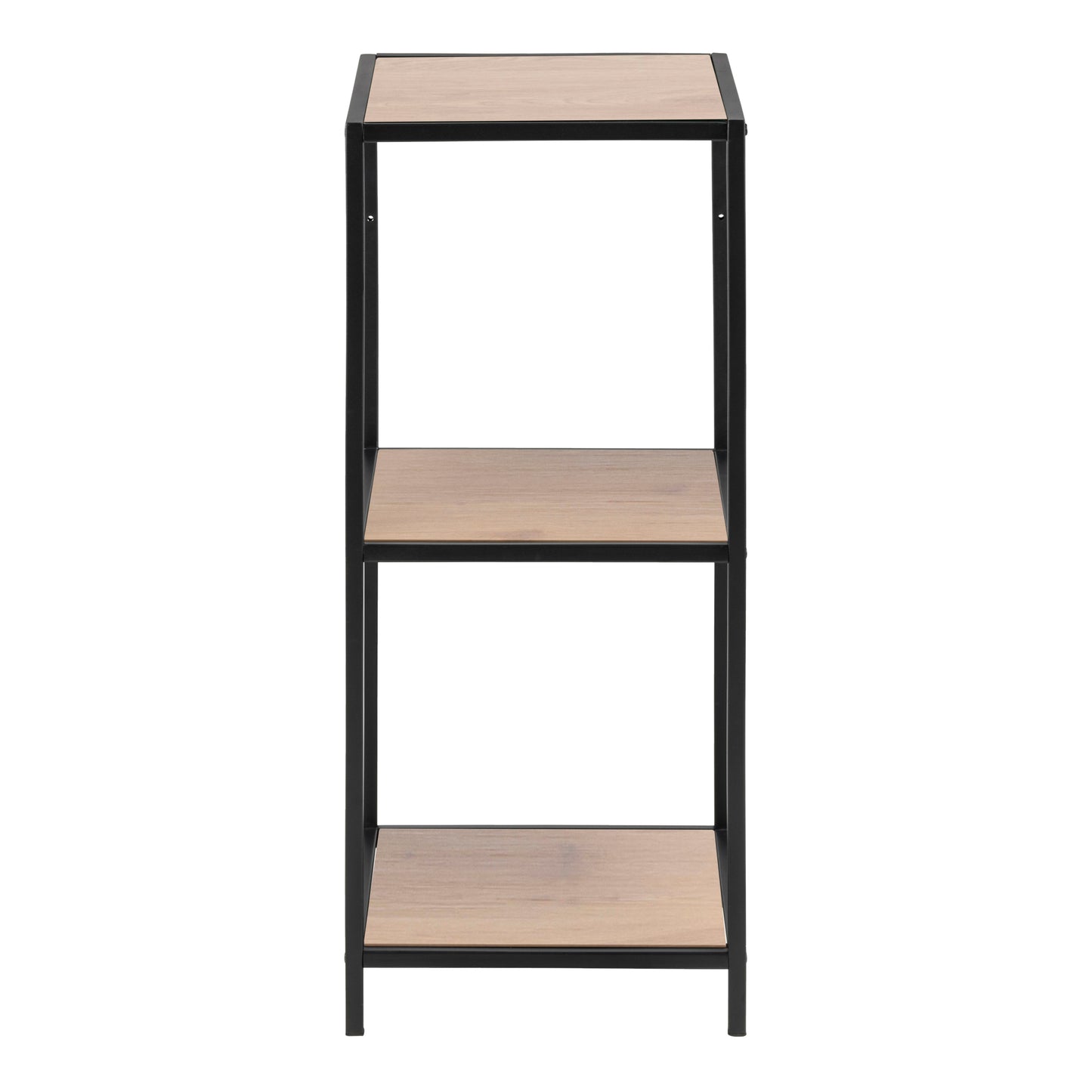 Seaford Narrow Black Metal Bookcase with 2 Shelves