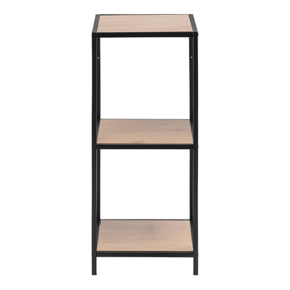 Seaford Narrow Black Metal Bookcase with 2 Shelves