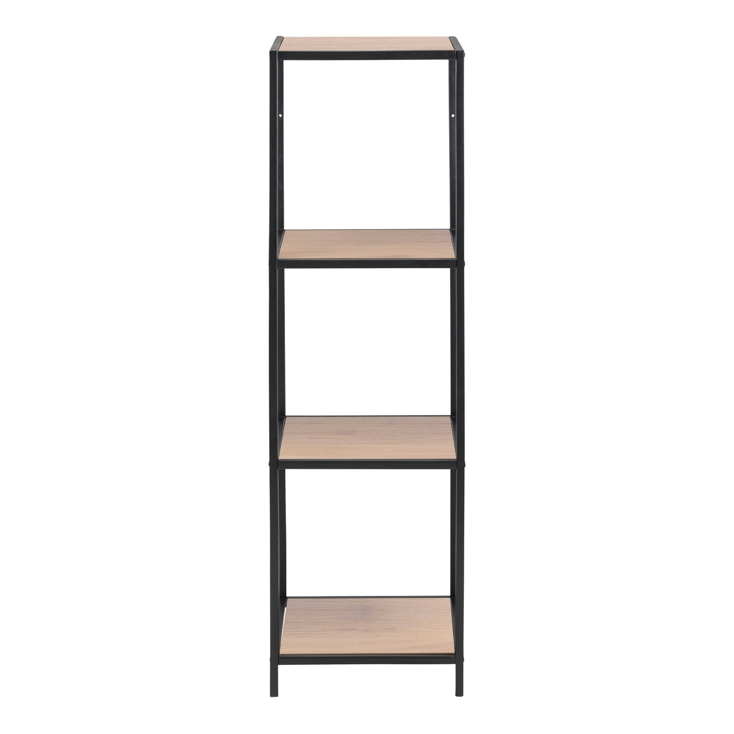 Seaford Narrow Black Metal Bookcase with 3 Shelves