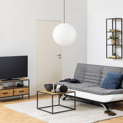 Seaford Black Metal Coffee Table Set with Glass Top