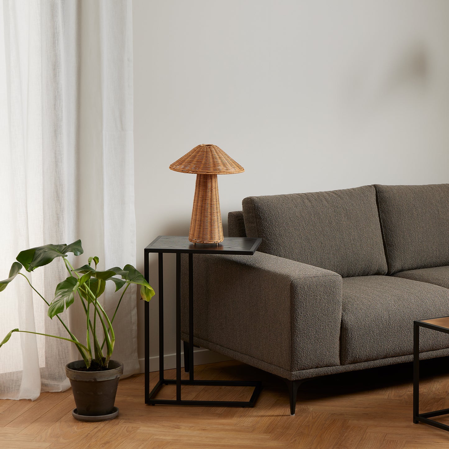 Seaford Black Metal Side Table with Top