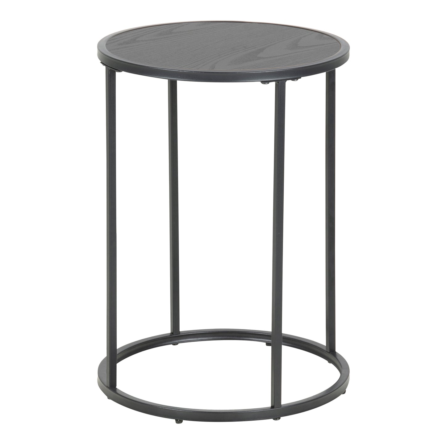 Seaford Black Metal Small Round Side Table with Top
