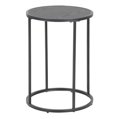 Seaford Black Metal Small Round Side Table with Top
