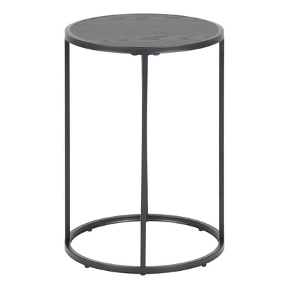 Seaford Black Metal Small Round Side Table with Top