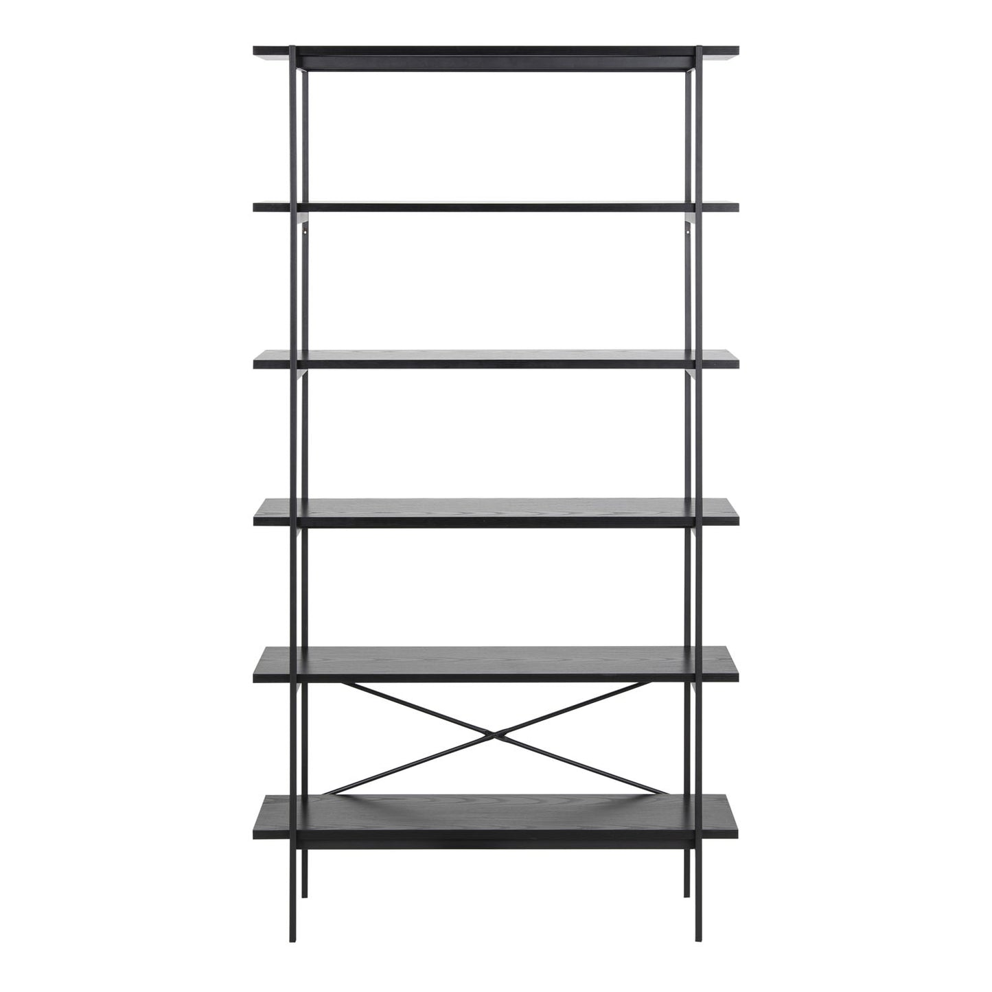 Angus Bookcase with 5 Shelves in Black