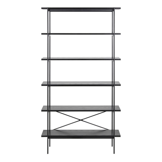 Angus Bookcase with 5 Shelves in Black