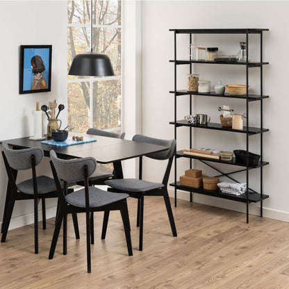 Angus Bookcase with 5 Shelves in Black