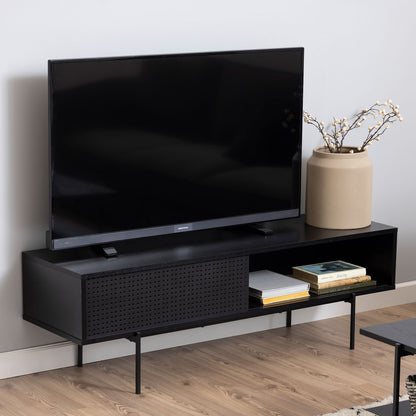 Angus TV Unit with 1 Sliding Door in Black