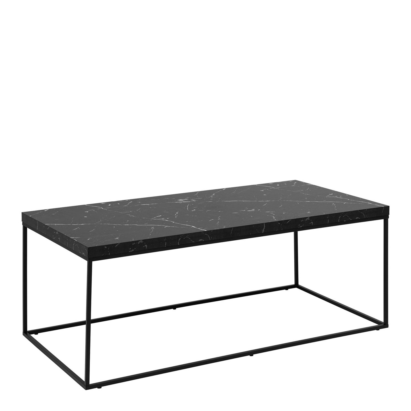 Barossa Coffee Table with Black Marble Marquina Top & Black Steel Base