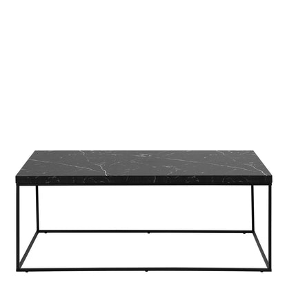 Barossa Coffee Table with Black Marble Marquina Top & Black Steel Base