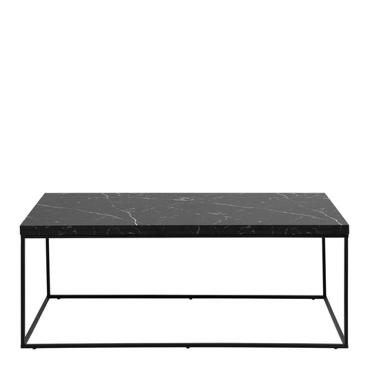 Barossa Coffee Table with Black Marble Marquina Top & Black Steel Base