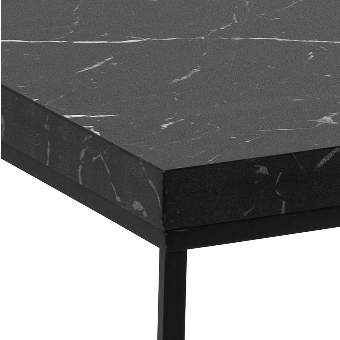 Barossa Coffee Table with Black Marble Marquina Top & Black Steel Base