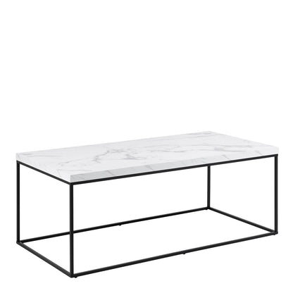 Barossa Coffee Table with White Marble Carrara Top & Black Steel Base