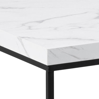 Barossa Coffee Table with White Marble Carrara Top & Black Steel Base