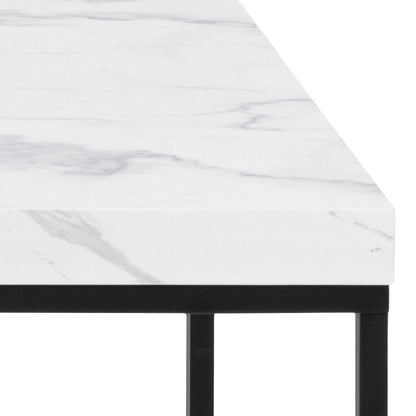 Barossa Coffee Table with White Marble Carrara Top & Black Steel Base