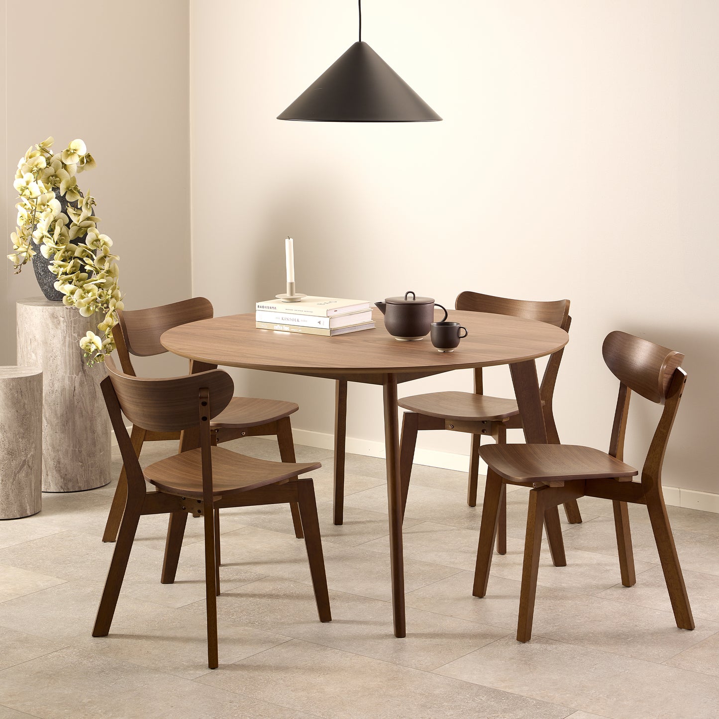 Roxby Round Dining Table in Walnut