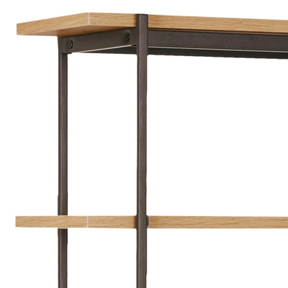 Angus Bookcase with 1 Sliding Door & 5 Shelves in Oak & Black