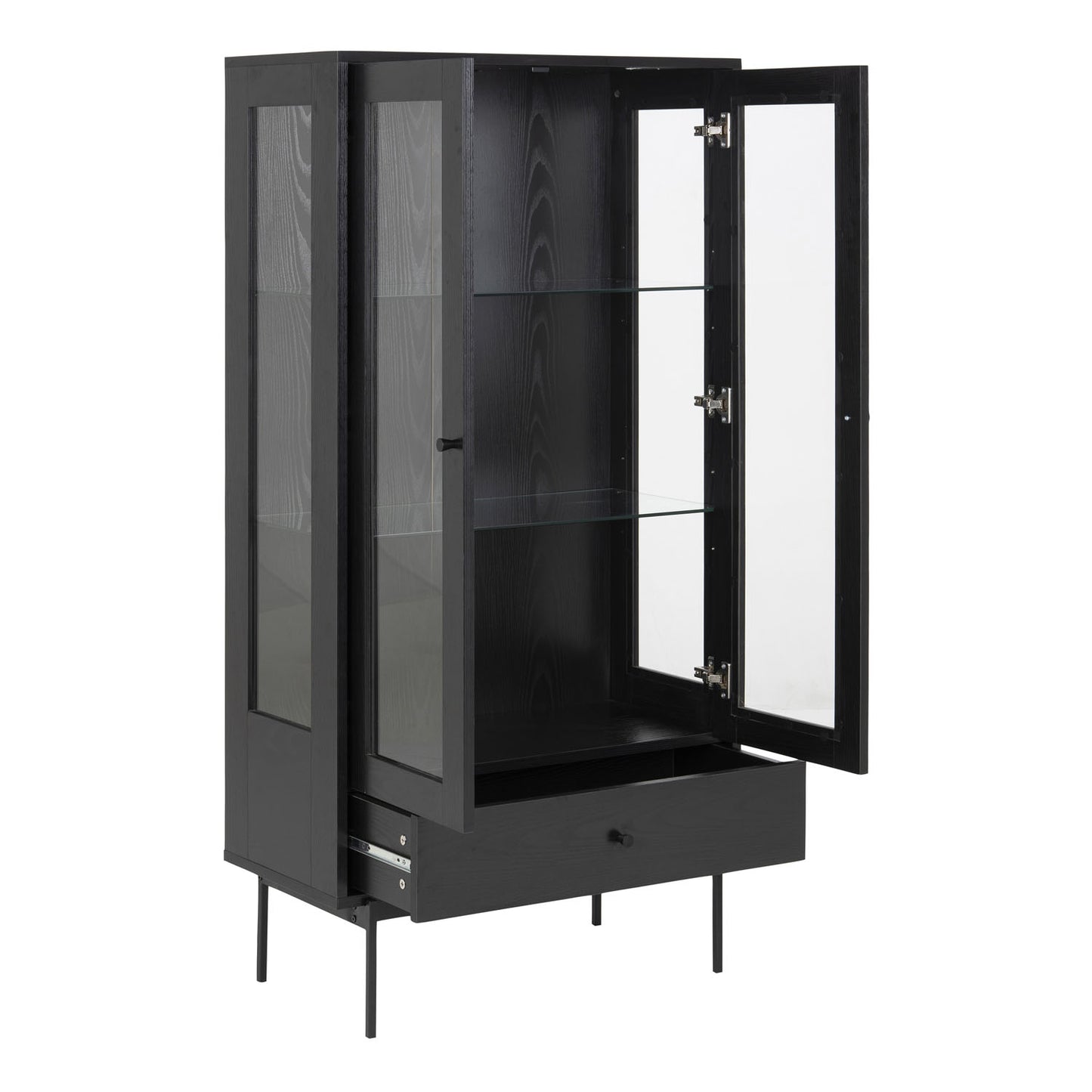 Angus 2 Door Display Cabinet in Black