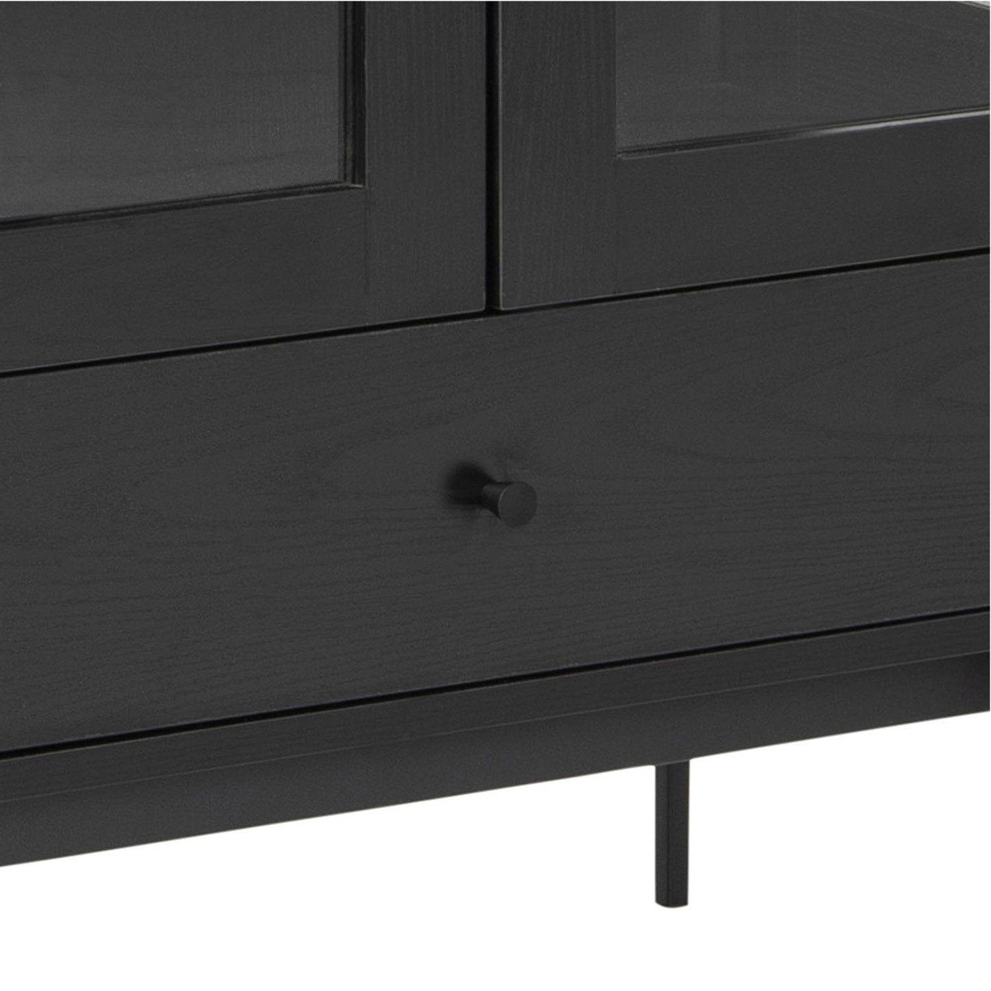 Angus 2 Door Display Cabinet in Black