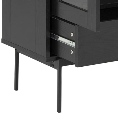 Angus 2 Door Display Cabinet in Black