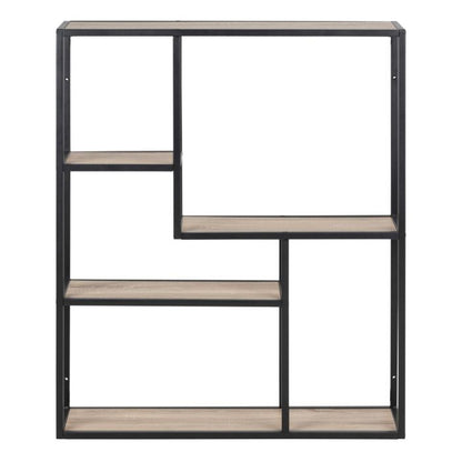 Seaford Black Metal Wall Shelf with 3 Additional Shelves