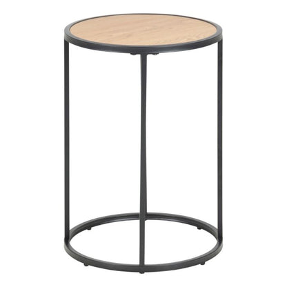 Seaford Black Metal Small Round Side Table with Top