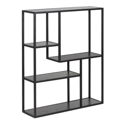 Seaford Black Metal Wall Shelf with 3 Additional Shelves