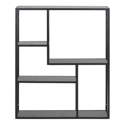 Seaford Black Metal Wall Shelf with 3 Additional Shelves