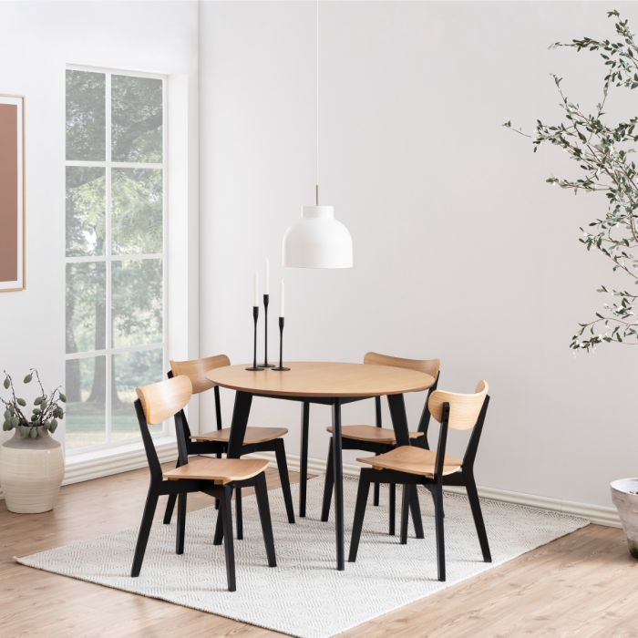 Roxby Dining Table in Oak & Black