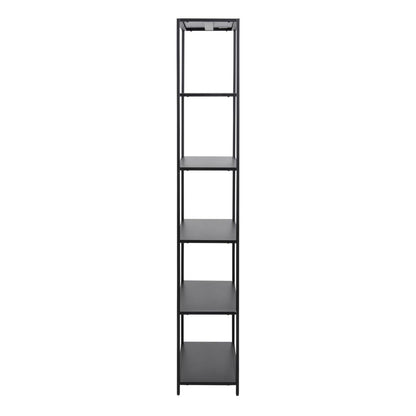 Newcastle Tall Bookcase with 5 Shelves in Matt Black