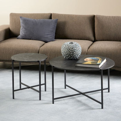 Lamoine Round Side Table in Matt Black