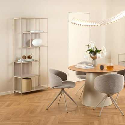 Seaford Tall Grey Metal Bookcase with 5 Shelves