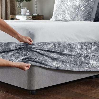 Catherine Lansfield Crushed Velvet  Elasticated Divan Base Wrap