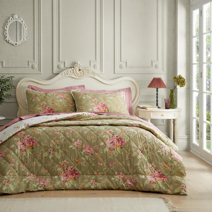 Bridgerton By Catherine Lansfield 3.5 Tog Penelope Floral Reversible Eiderdown Bedspread