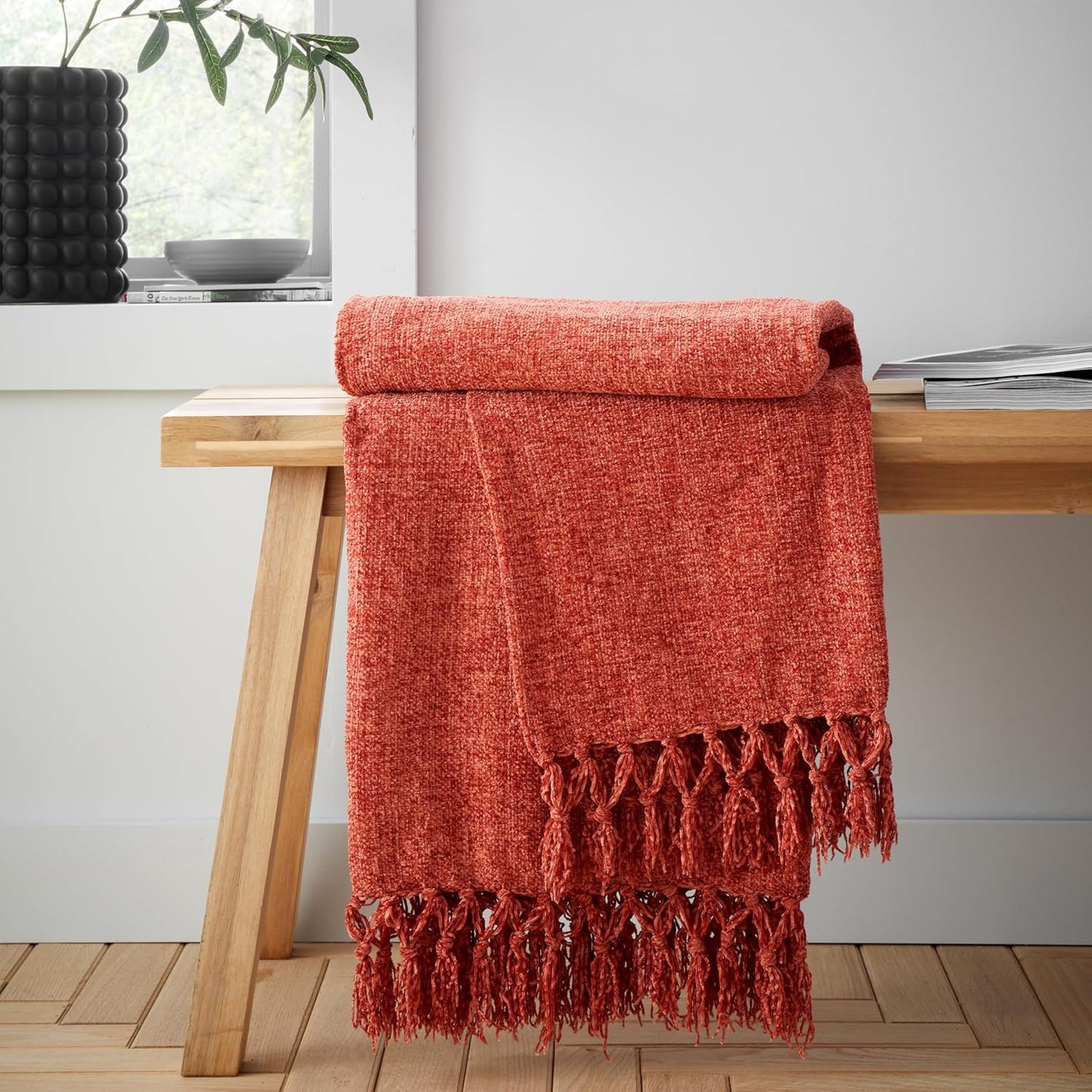 Catherine Lansfield Wilson Plain Chenille Blanket Throw