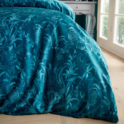 Bridgerton By Catherine Lansfield Regal Birds Soft Velvet  Duvet Cover Set with Pillowcases