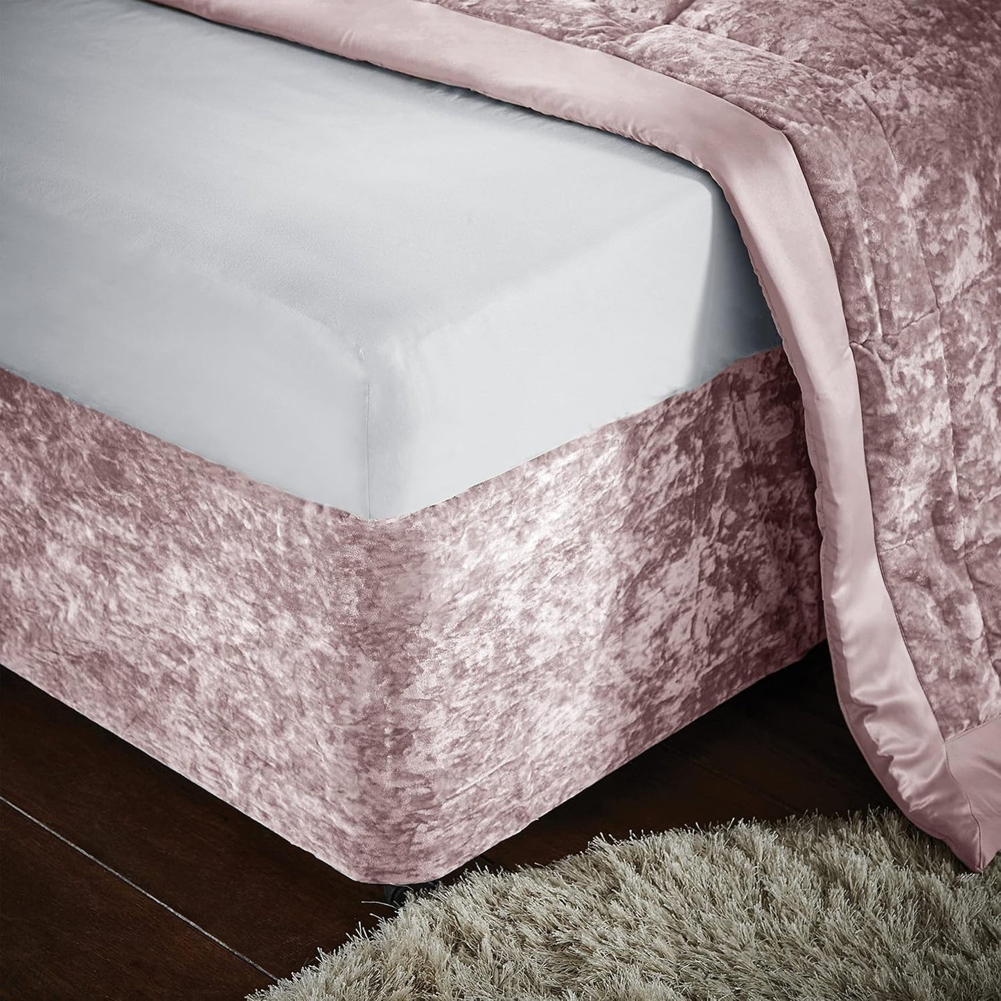 Catherine Lansfield Crushed Velvet  Elasticated Divan Base Wrap